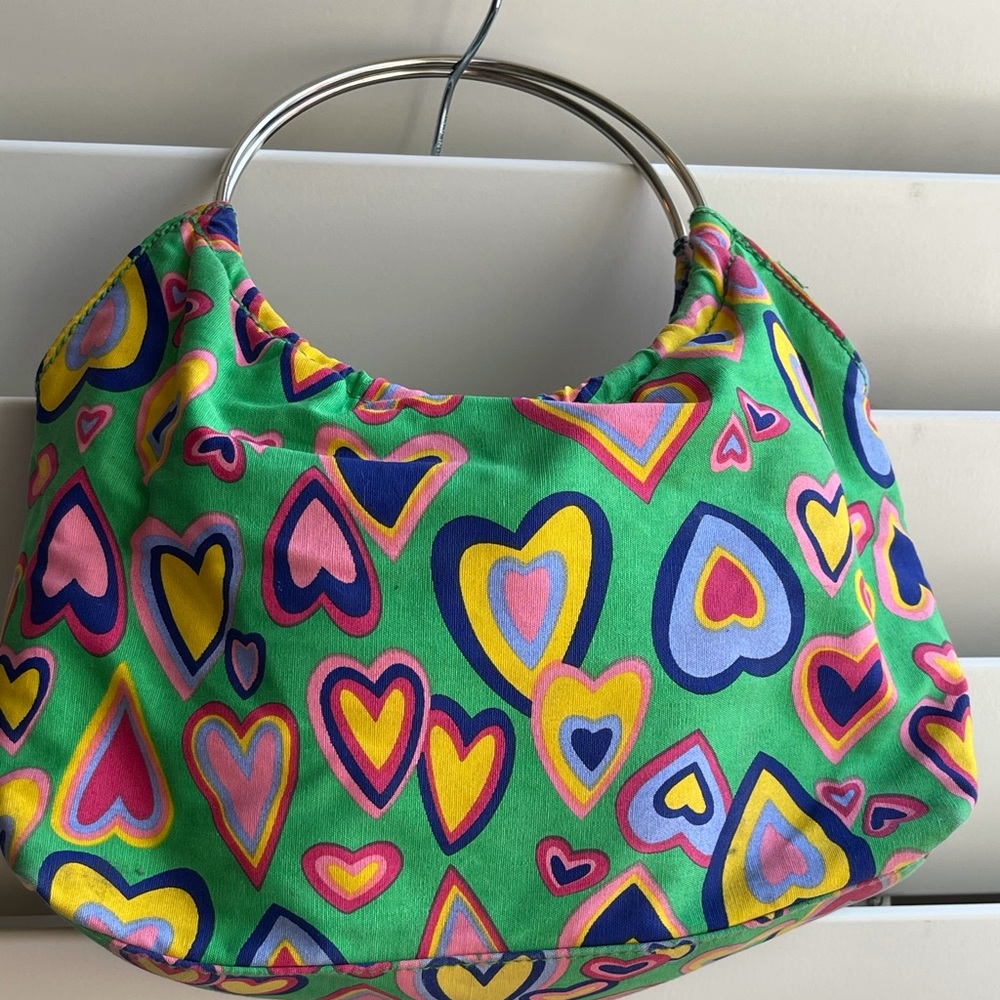 Tote summer small hearts purse, colorful